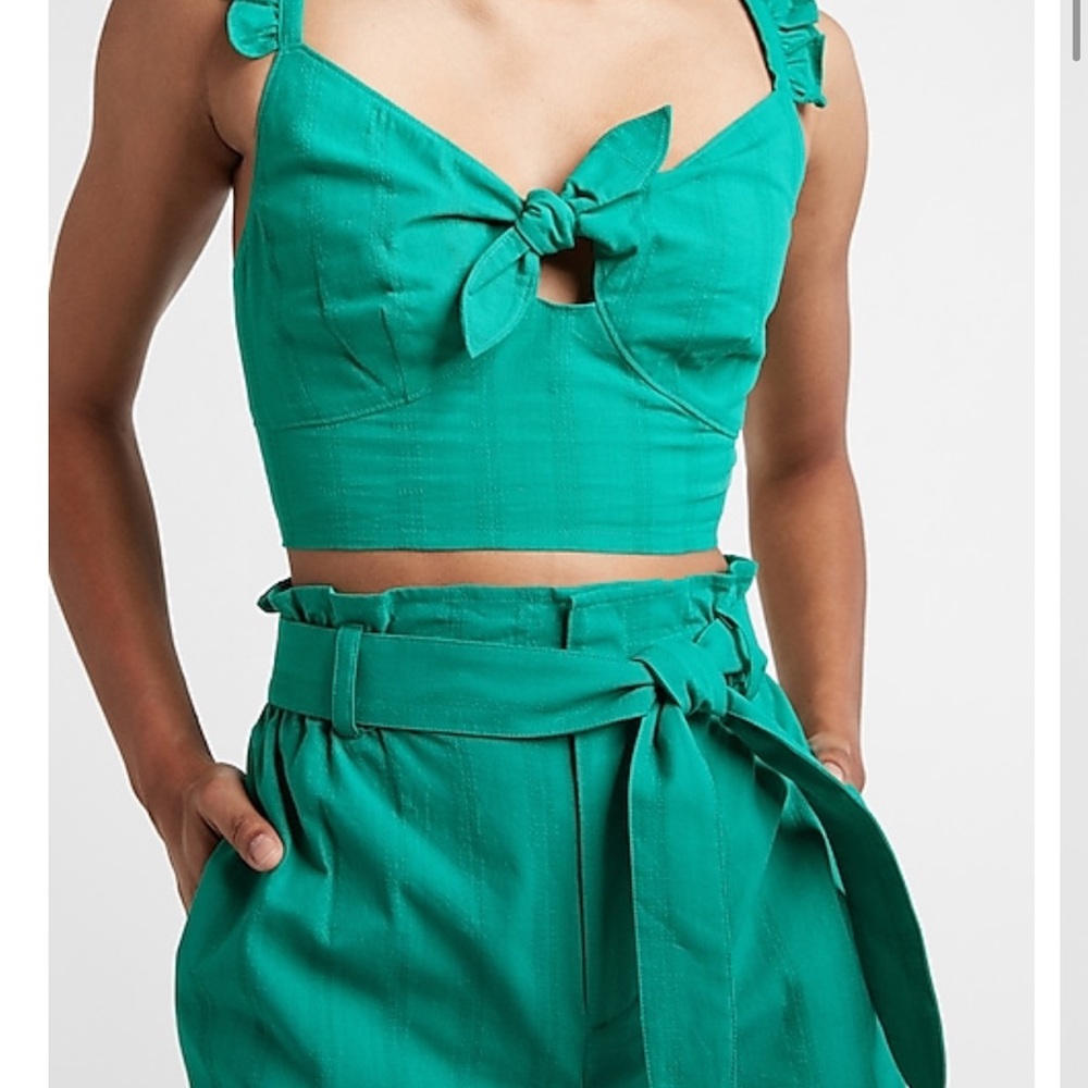 Express Linen Blend Crop Top